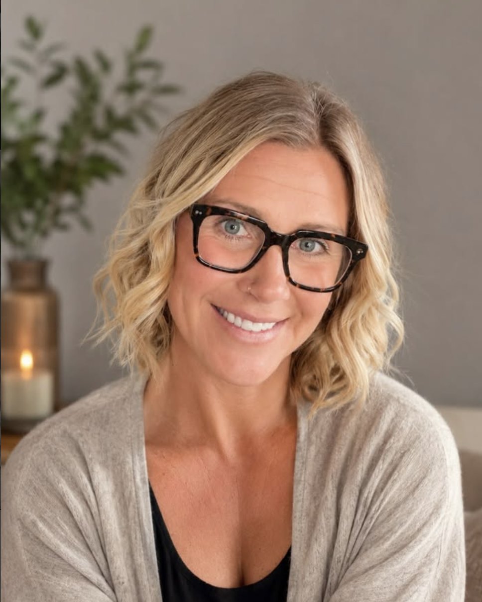 Stephanie Garrison, smiling, in a light cardigan